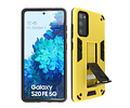 BAOHU Hoesje met Magnetic Stand Hard Case Geschikt voor de Samsung Galaxy S20 FE - Stand Shockproof Telefoonhoesje - Grip Stand Back Cover - Geel