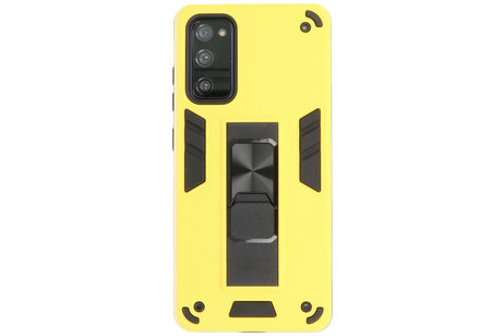 BAOHU Hoesje met Magnetic Stand Hard Case Geschikt voor de Samsung Galaxy S20 FE - Stand Shockproof Telefoonhoesje - Grip Stand Back Cover - Geel