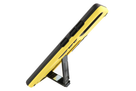 BAOHU Hoesje met Magnetic Stand Hard Case Geschikt voor de Samsung Galaxy S20 FE - Stand Shockproof Telefoonhoesje - Grip Stand Back Cover - Geel