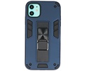Stand Shockproof Telefoonhoesje - Magnetic Stand Hard Case - Grip Stand Back Cover - Backcover Hoesje voor iPhone 11 - Navy
