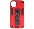 Stand Shockproof Telefoonhoesje - Magnetic Stand Hard Case - Grip Stand Back Cover - Backcover Hoesje voor iPhone 11 - Rood