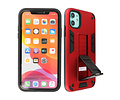 BAOHU Hoesje met Magnetic Stand Hard Case Geschikt voor de iPhone 11 - Stand Shockproof Telefoonhoesje - Grip Stand Back Cover - Rood