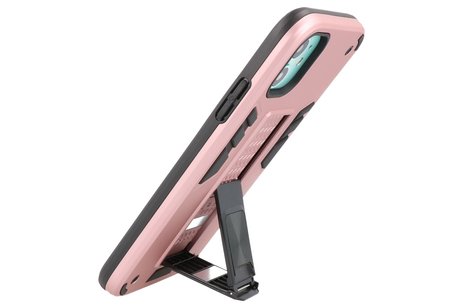 Stand Shockproof Telefoonhoesje - Magnetic Stand Hard Case - Grip Stand Back Cover - Backcover Hoesje voor iPhone 11 - Roze