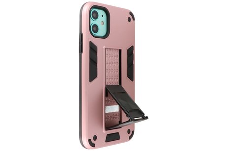 BAOHU Hoesje met Magnetic Stand Hard Case Geschikt voor de iPhone 11 - Stand Shockproof Telefoonhoesje - Grip Stand Back Cover - Roze