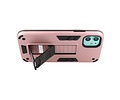 Stand Shockproof Telefoonhoesje - Magnetic Stand Hard Case - Grip Stand Back Cover - Backcover Hoesje voor iPhone 11 - Roze