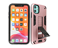 Stand Shockproof Telefoonhoesje - Magnetic Stand Hard Case - Grip Stand Back Cover - Backcover Hoesje voor iPhone 11 - Roze