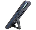 Stand Shockproof Telefoonhoesje - Magnetic Stand Hard Case - Grip Stand Back Cover - Backcover Hoesje voor iPhone 12 Mini - Navy