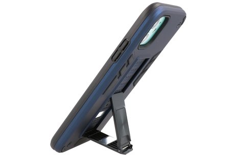 BAOHU Hoesje met Magnetic Stand Hard Case Geschikt voor de iPhone 12 Mini - Stand Shockproof Telefoonhoesje - Grip Stand Back Cover - Navy