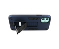 Stand Shockproof Telefoonhoesje - Magnetic Stand Hard Case - Grip Stand Back Cover - Backcover Hoesje voor iPhone 12 Mini - Navy