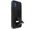 Stand Shockproof Telefoonhoesje - Magnetic Stand Hard Case - Grip Stand Back Cover - Backcover Hoesje voor iPhone 12 Mini - Zwart