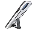 Stand Shockproof Telefoonhoesje - Magnetic Stand Hard Case - Grip Stand Back Cover - Backcover Hoesje voor iPhone 12 Mini - Zilver