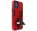 BAOHU Hoesje met Magnetic Stand Hard Case Geschikt voor de iPhone 12 Mini - Stand Shockproof Telefoonhoesje - Grip Stand Back Cover - Rood