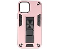 Stand Shockproof Telefoonhoesje - Magnetic Stand Hard Case - Grip Stand Back Cover - Backcover Hoesje voor iPhone 12 Mini - Roze