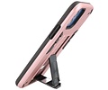 Stand Shockproof Telefoonhoesje - Magnetic Stand Hard Case - Grip Stand Back Cover - Backcover Hoesje voor iPhone 12 Mini - Roze