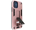 Stand Shockproof Telefoonhoesje - Magnetic Stand Hard Case - Grip Stand Back Cover - Backcover Hoesje voor iPhone 12 Mini - Roze