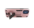 Stand Shockproof Telefoonhoesje - Magnetic Stand Hard Case - Grip Stand Back Cover - Backcover Hoesje voor iPhone 12 Mini - Roze