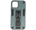 Stand Shockproof Telefoonhoesje - Magnetic Stand Hard Case - Grip Stand Back Cover - Backcover Hoesje voor iPhone 12 Mini - Donker Groen