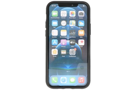 Stand Shockproof Telefoonhoesje - Magnetic Stand Hard Case - Grip Stand Back Cover - Backcover Hoesje voor iPhone 12 - iPhone 12 Pro - Zilver