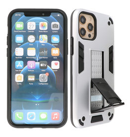 Stand Hardcase Backcover iPhone 12 - 12 Pro Zilver