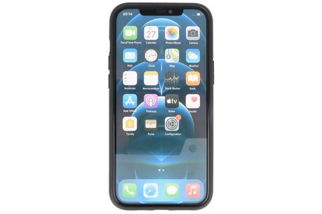 BAOHU Hoesje met Magnetic Stand Hard Case Geschikt voor de iPhone 12 - iPhone 12 Pro - Stand Shockproof Telefoonhoesje - Grip Stand Back Cover - Navy