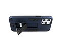 Stand Shockproof Telefoonhoesje - Magnetic Stand Hard Case - Grip Stand Back Cover - Backcover Hoesje voor iPhone 12 - iPhone 12 Pro - Navy