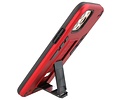 BAOHU Hoesje met Magnetic Stand Hard Case Geschikt voor de iPhone 12 - iPhone 12 Pro - Stand Shockproof Telefoonhoesje - Grip Stand Back Cover - Rood