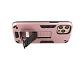 Stand Shockproof Telefoonhoesje - Magnetic Stand Hard Case - Grip Stand Back Cover - Backcover Hoesje voor iPhone 12 - iPhone 12 Pro - Roze