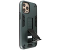BAOHU Hoesje met Magnetic Stand Hard Case Geschikt voor de iPhone 12 - iPhone 12 Pro - Stand Shockproof Telefoonhoesje - Grip Stand Back Cover - Donker Groen