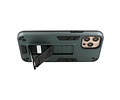BAOHU Hoesje met Magnetic Stand Hard Case Geschikt voor de iPhone 12 - iPhone 12 Pro - Stand Shockproof Telefoonhoesje - Grip Stand Back Cover - Donker Groen