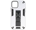 Stand Shockproof Telefoonhoesje - Magnetic Stand Hard Case - Grip Stand Back Cover - Backcover Hoesje voor - iPhone 12 Pro Max - Zilver