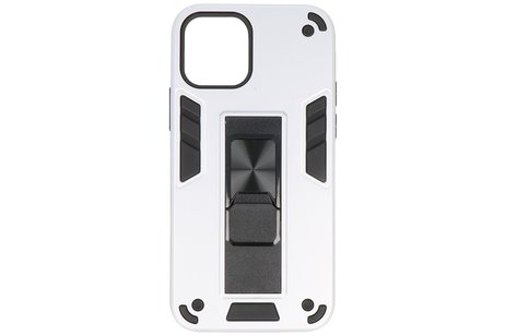 BAOHU Hoesje met Magnetic Stand Hard Case Geschikt voor de iPhone 12 Pro Max - Stand Shockproof Telefoonhoesje - Grip Stand Back Cover - Zilver