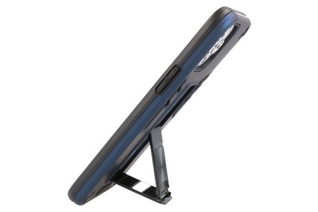 BAOHU Hoesje met Magnetic Stand Hard Case Geschikt voor de iPhone 12 Pro Max - Stand Shockproof Telefoonhoesje - Grip Stand Back Cover - Navy