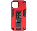 Stand Shockproof Telefoonhoesje - Magnetic Stand Hard Case - Grip Stand Back Cover - Backcover Hoesje voor - iPhone 12 Pro Max - Rood