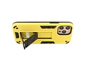 Stand Shockproof Telefoonhoesje - Magnetic Stand Hard Case - Grip Stand Back Cover - Backcover Hoesje voor - iPhone 12 Pro Max - Geel