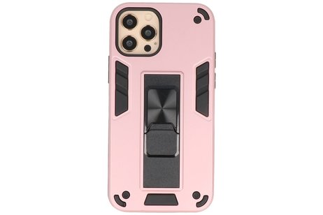 BAOHU Hoesje met Magnetic Stand Hard Case Geschikt voor de iPhone 12 Pro Max - Stand Shockproof Telefoonhoesje - Grip Stand Back Cover - Roze