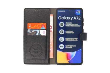 BAOHU KAIYUE - Luxe Portemonnee Hoesje - Pasjeshouder Telefoonhoesje - Wallet Case - Geschikt voor Samsung Galaxy A72 5G - Zwart