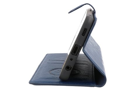 BAOHU KAIYUE - Luxe Portemonnee Hoesje - Pasjeshouder Telefoonhoesje - Wallet Case - Geschikt voor Samsung Galaxy A72 5G - Navy