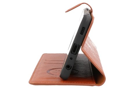 BAOHU KAIYUE - Luxe Portemonnee Hoesje - Pasjeshouder Telefoonhoesje - Wallet Case - Geschikt voor Samsung Galaxy A72 5G - Bruin