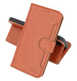 BAOHU Luxe Portemonnee Hoesje Pasjeshouder Telefoonhoesje Samsung Galaxy A72 5G - Bruin