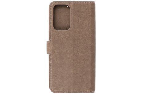 BAOHU KAIYUE - Luxe Portemonnee Hoesje - Pasjeshouder Telefoonhoesje - Wallet Case - Geschikt voor Samsung Galaxy A72 5G - Grijs