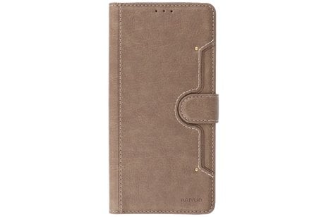 BAOHU KAIYUE - Luxe Portemonnee Hoesje - Pasjeshouder Telefoonhoesje - Wallet Case - Geschikt voor Samsung Galaxy A72 5G - Grijs