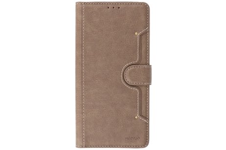 KAIYUE - Luxe Portemonnee Hoesje - Pasjeshouder Telefoonhoesje - Wallet Case - Geschikt voor Samsung Galaxy A72 5G - Grijs