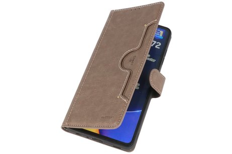 BAOHU KAIYUE - Luxe Portemonnee Hoesje - Pasjeshouder Telefoonhoesje - Wallet Case - Geschikt voor Samsung Galaxy A72 5G - Grijs