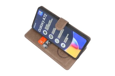 BAOHU KAIYUE - Luxe Portemonnee Hoesje - Pasjeshouder Telefoonhoesje - Wallet Case - Geschikt voor Samsung Galaxy A72 5G - Grijs