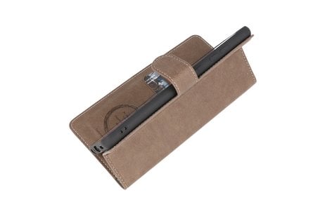 BAOHU KAIYUE - Luxe Portemonnee Hoesje - Pasjeshouder Telefoonhoesje - Wallet Case - Geschikt voor Samsung Galaxy A72 5G - Grijs