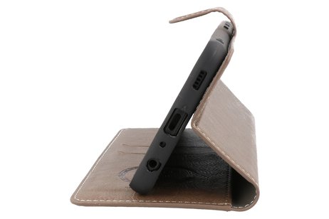 BAOHU KAIYUE - Luxe Portemonnee Hoesje - Pasjeshouder Telefoonhoesje - Wallet Case - Geschikt voor Samsung Galaxy A72 5G - Grijs