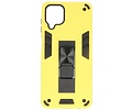 BAOHU Hoesje met Magnetic Stand Hard Case Geschikt voor de Samsung Galaxy A12 - Stand Shockproof Telefoonhoesje - Grip Stand Back Cover - Geel