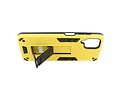 BAOHU Hoesje met Magnetic Stand Hard Case Geschikt voor de Samsung Galaxy A12 - Stand Shockproof Telefoonhoesje - Grip Stand Back Cover - Geel