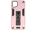 BAOHU Hoesje met Magnetic Stand Hard Case Geschikt voor de Samsung Galaxy A12 - Stand Shockproof Telefoonhoesje - Grip Stand Back Cover - Roze