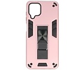 Stand Shockproof Telefoonhoesje - Magnetic Stand Hard Case - Grip Stand Back Cover - Backcover Hoesje voor Samsung Galaxy A12 - Roze